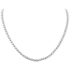 Roman Malakov 6.15 Carat Round Diamond Bezel Tennis Necklace