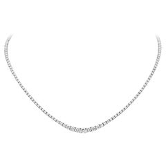 Roman Malakov Collar de Tenis Riviere de Diamantes Redondos Graduados de 6.25 Quilates Totales