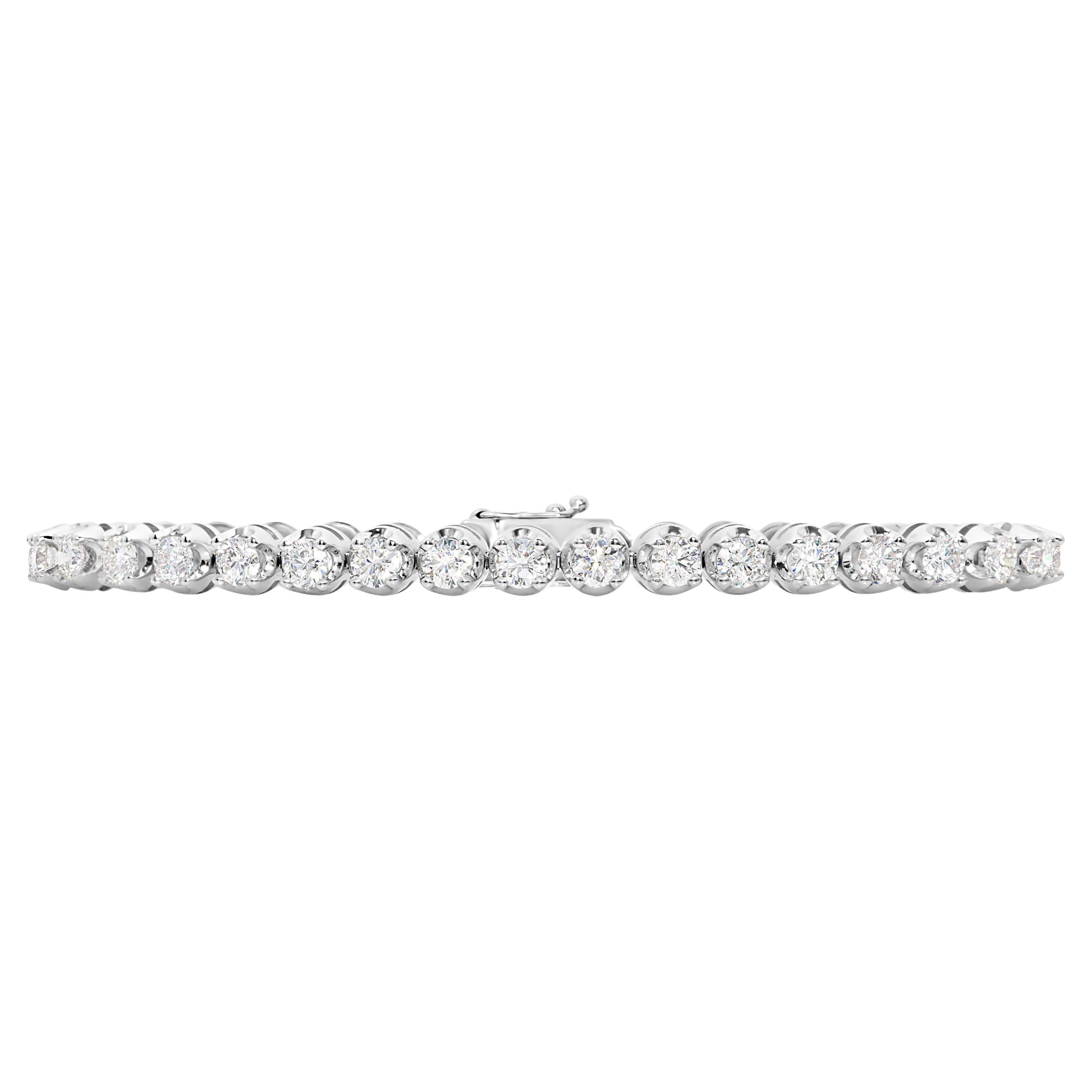 Roman Malakov 6.51 Carats Total Round Brilliant Cut Diamond Tennis Bracelet