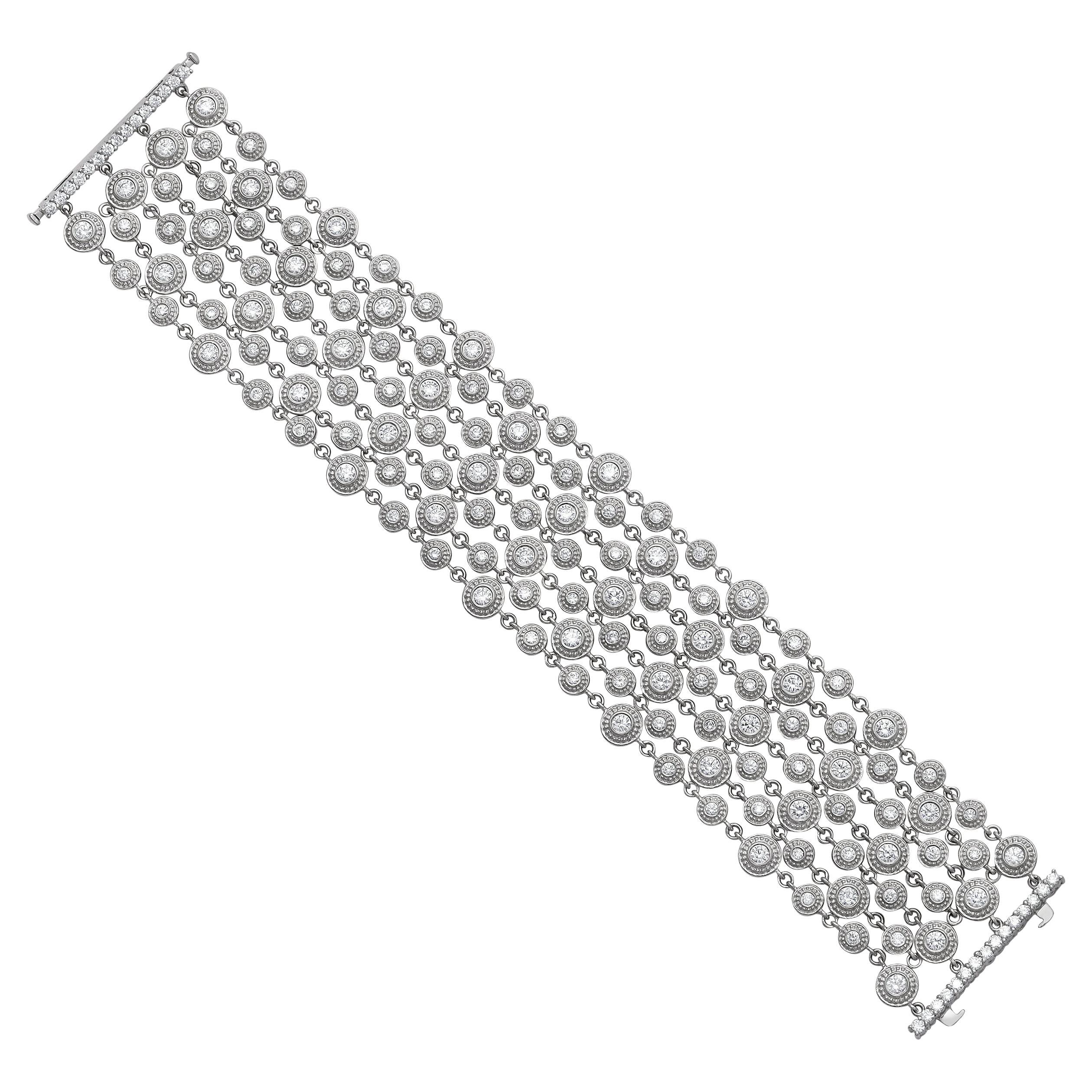 Roman Malakov Diamonds 6.58 Carats Total Diamond Fashion Mesh Bracelet