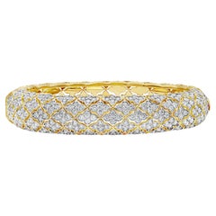 Bracelet de mode avec diamant rond de 6,64 carats au total et design floral
