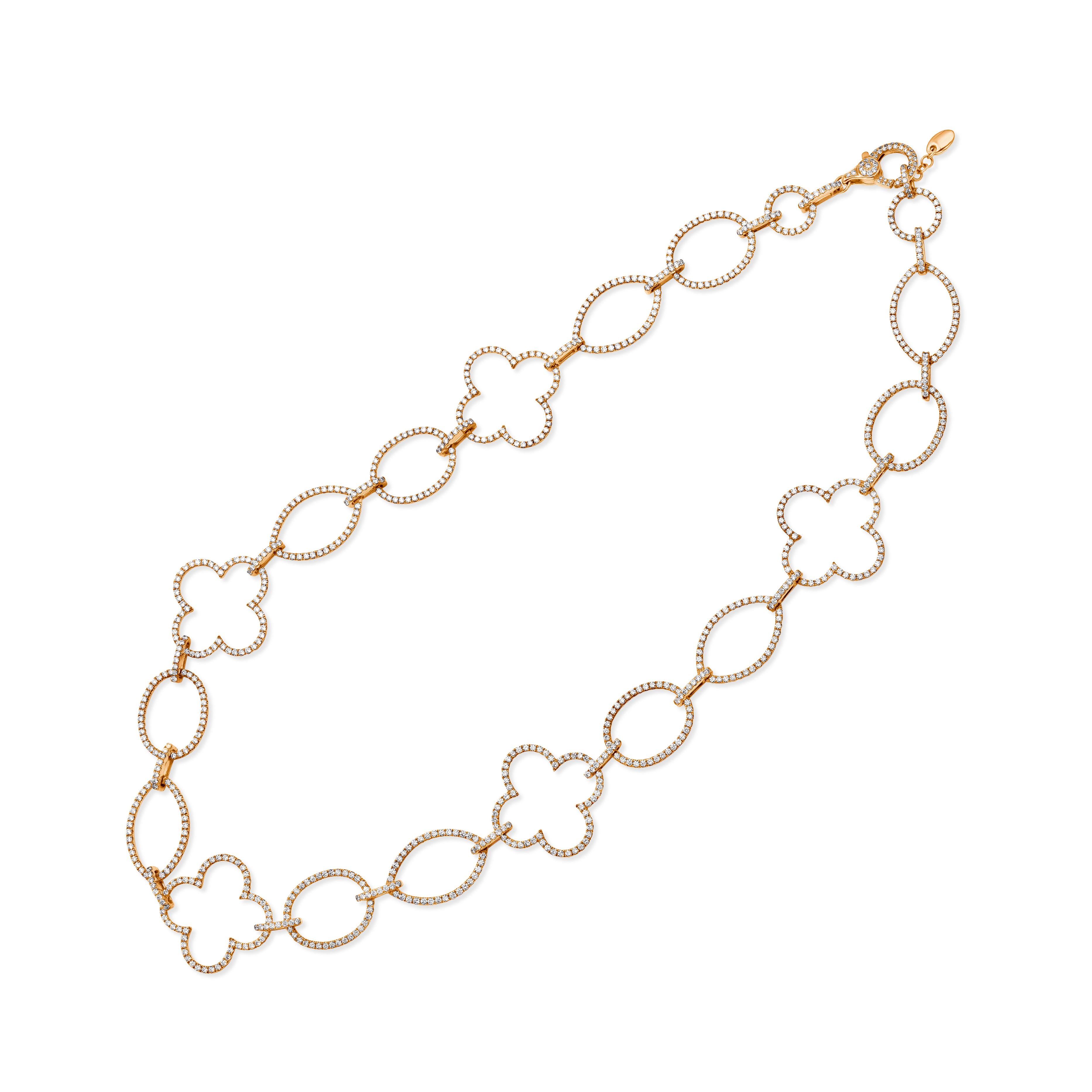 Roman Malakov Halskette in durchbrochenem Design mit 6,67 Karat runden Diamanten im offenen Design (Rundschliff) im Angebot