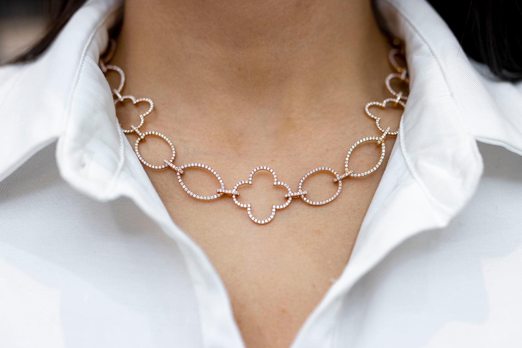 Roman Malakov Halskette in durchbrochenem Design mit 6,67 Karat runden Diamanten im offenen Design im Angebot 1
