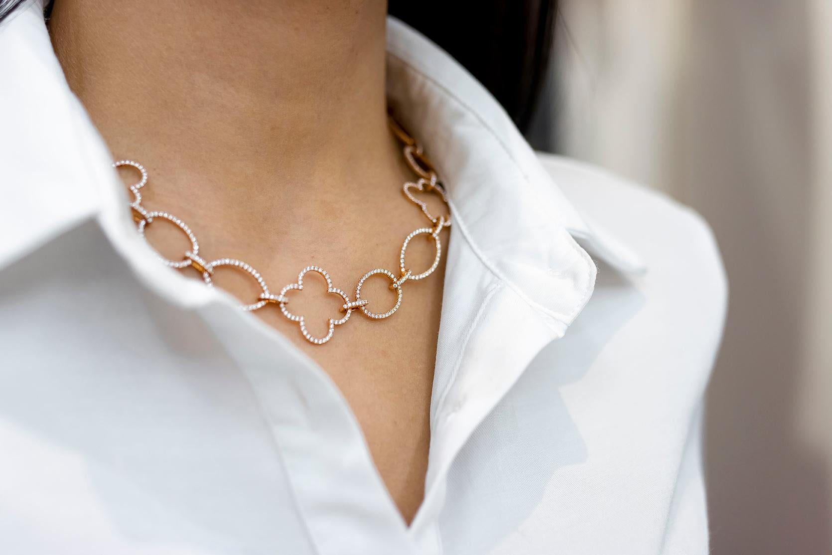 Roman Malakov Halskette in durchbrochenem Design mit 6,67 Karat runden Diamanten im offenen Design im Angebot 2