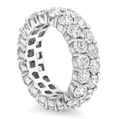 Roman Malakov 6.75 Carat Total Round Diamond Two-Row Eternity Wedding Band Ring