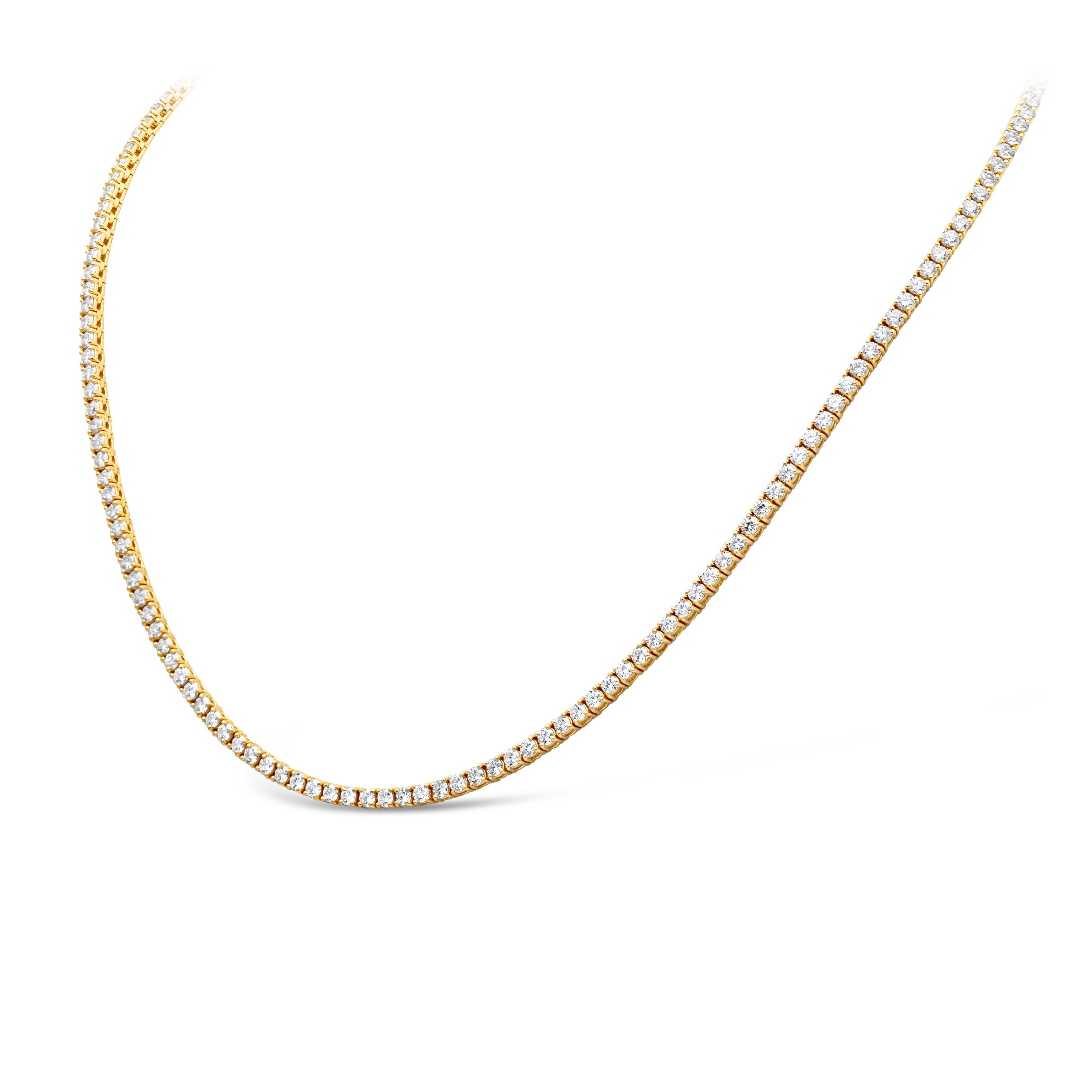 Roman Malakov 6.89 Karat Brillant-Tennis-Halskette mit runden Diamanten (Zeitgenössisch) im Angebot