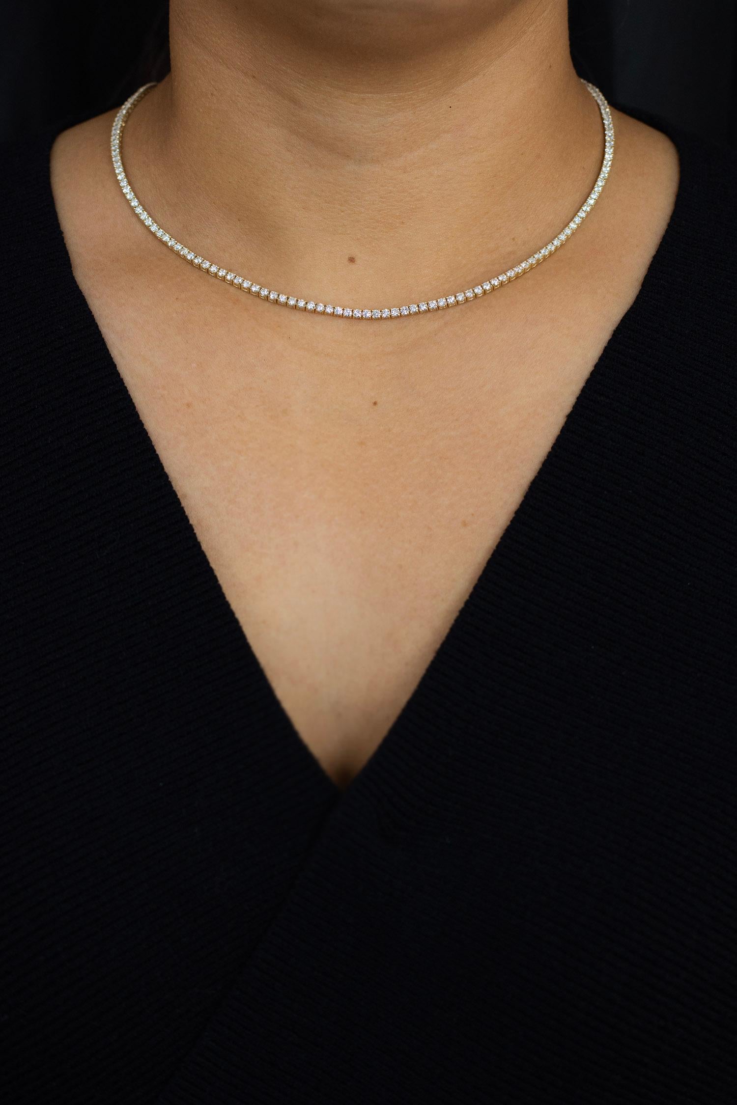 Roman Malakov, collier de tennis en diamants ronds brillants de 6.89 carats au total Neuf - En vente à New York, NY