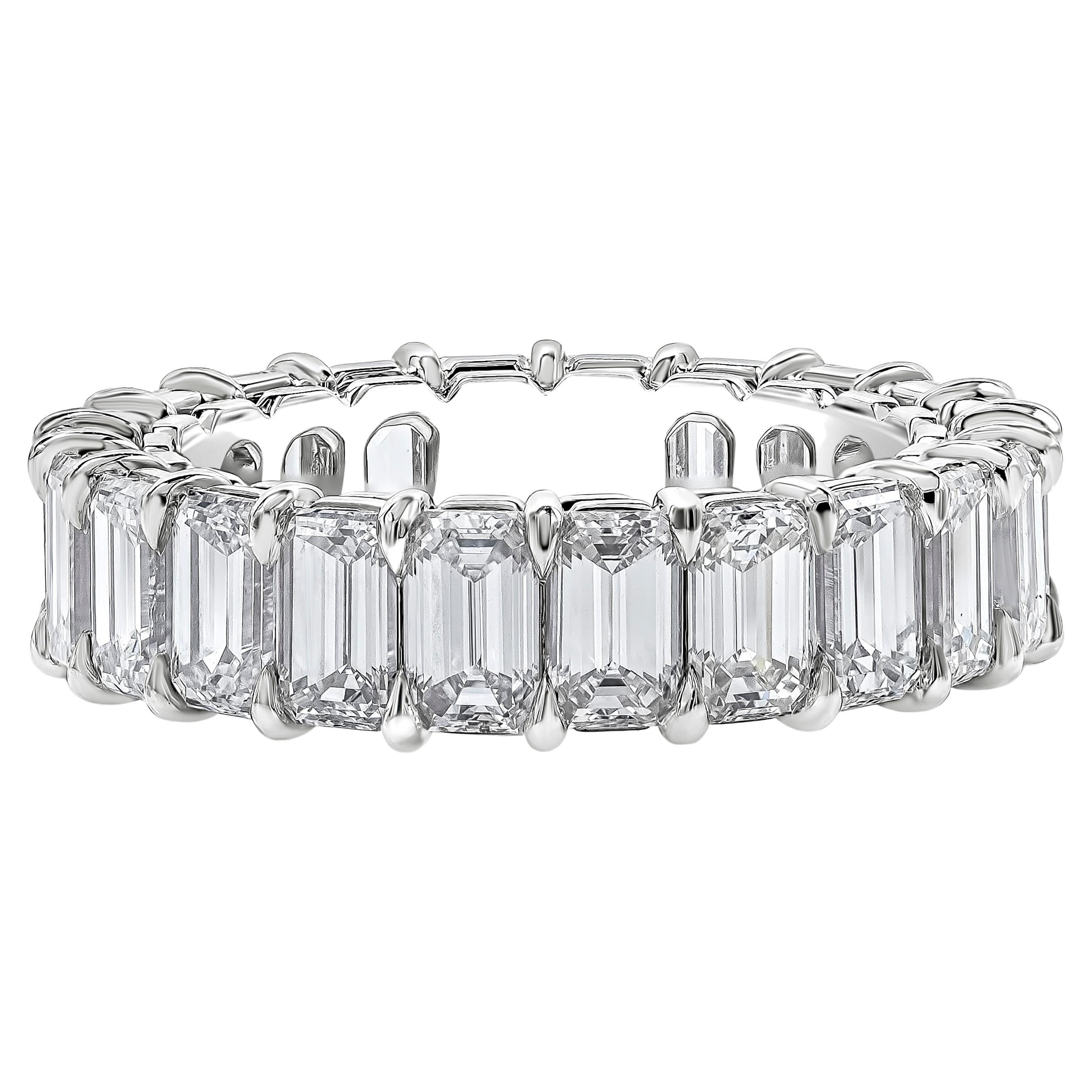 Emerald Cut Diamond Eternity Wedding Ring 4.00 Carat For Sale at 1stDibs