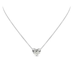 7.05 Carats Heart Shape Diamond Pendant Necklace in Platinum & White Gold
