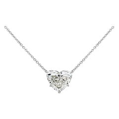 Roman Malakov 7.05 Carat Total Heart Shape Diamond Pendant Necklace