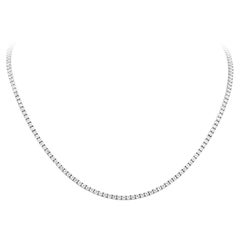 Roman Malakov 7.29 Carats Total Round Shape Diamond Tennis Necklace