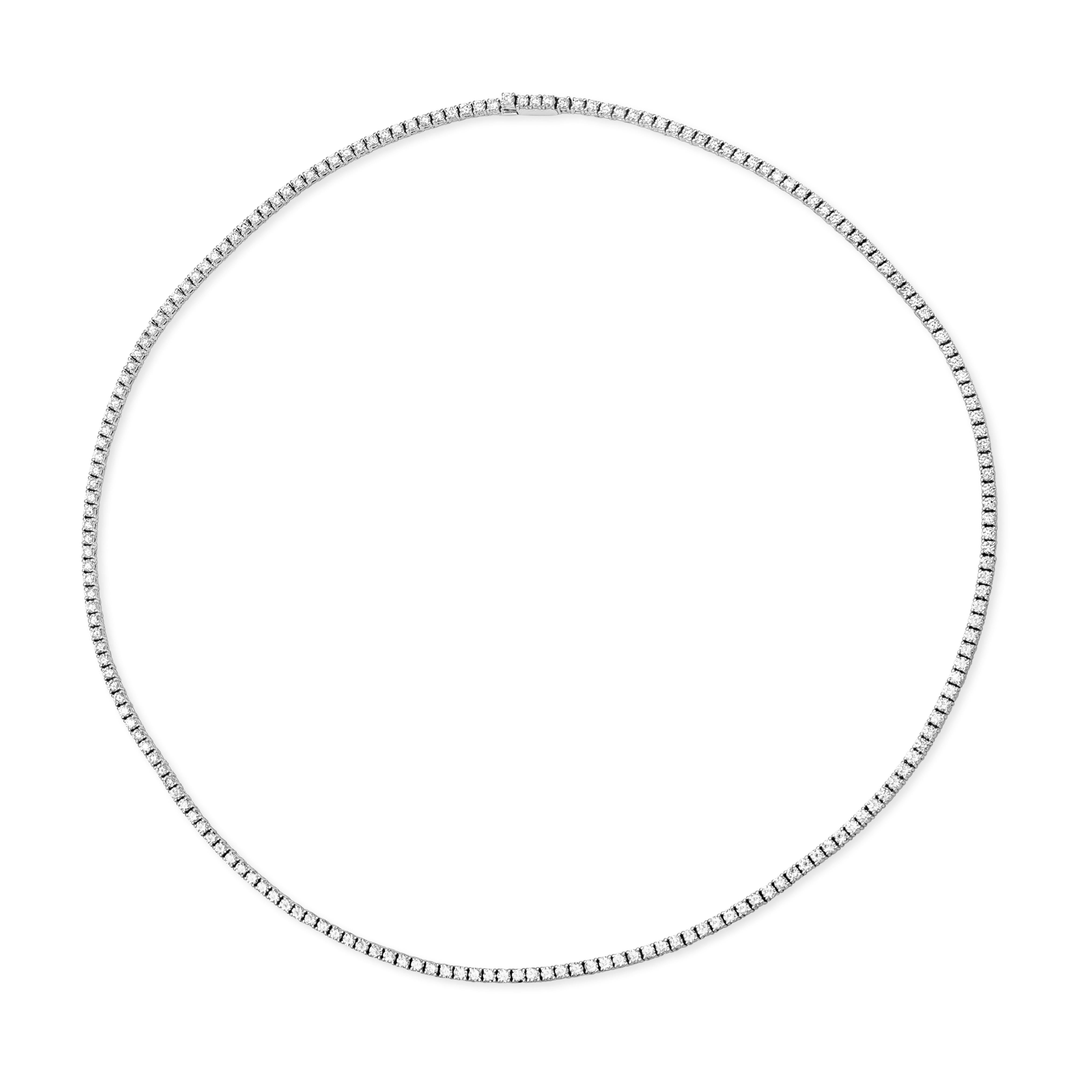 Roman Malakov 7.30 Karat Diamant-Tennis-Halskette in runder Form mit Brillanten (Zeitgenössisch) im Angebot