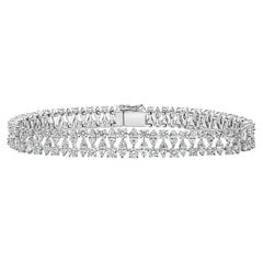 Roman Malakov 7.33 Carat Total Marquise & Round Brilliant Cut Diamond Bracelet