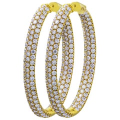 Roman Malakov, créoles en diamants ronds brillants de 7.35 carats au total, serties en pavé