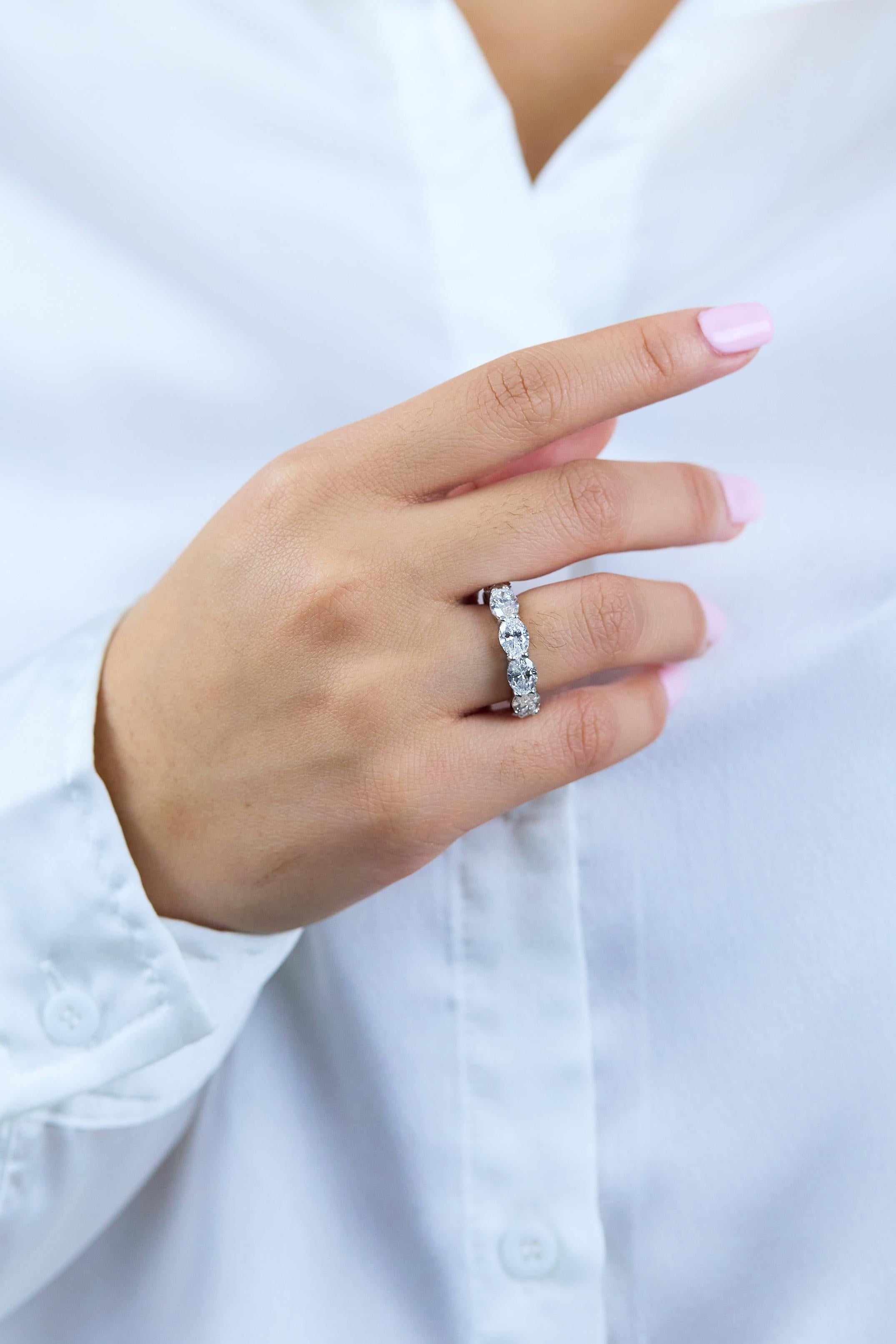 east west oval eternity band