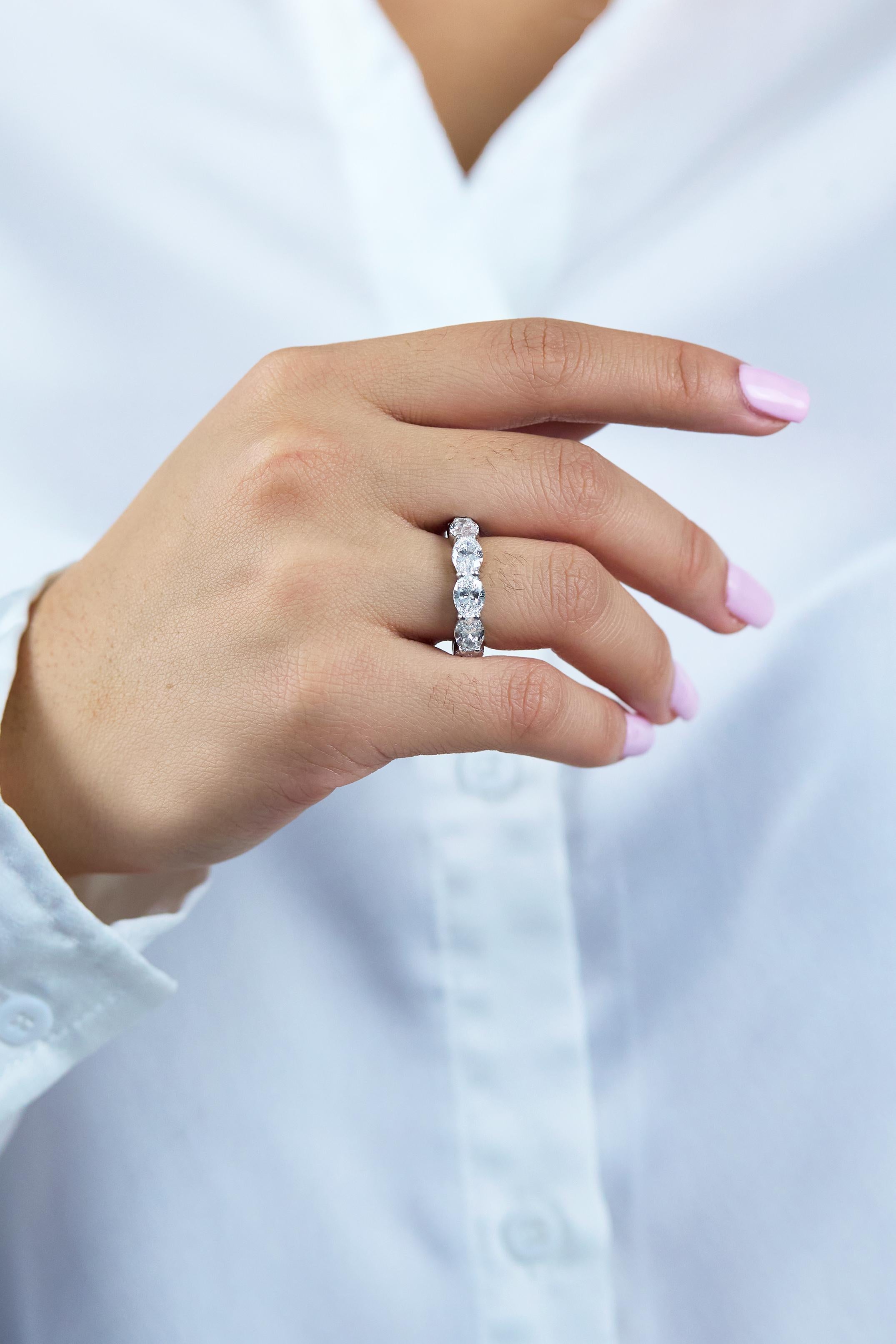 oval east west eternity band
