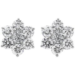 Roman Malakov 7,48 Karat Total Brillant Rundschliff Diamant Blumen Ohrstecker