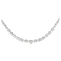 Roman Malakov 7.51 Carats Total Mixed-Cut Diamond Collar Necklace in White Gold