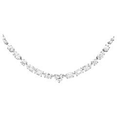 Roman Malakov 7.51 Carats Total Mixed-Cut Diamond Collar Necklace in White Gold