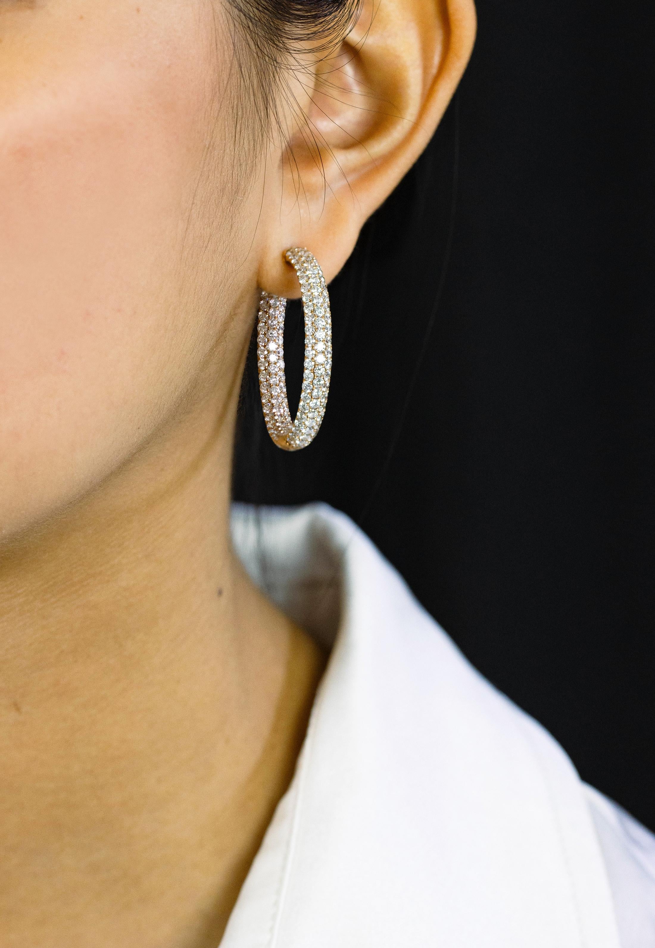 micro pave diamond hoop earrings gold