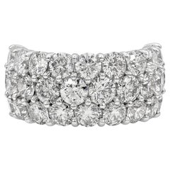 Roman Malakov 7.77 Carats Total Brilliant Round Diamond Three-Row Wedding Band