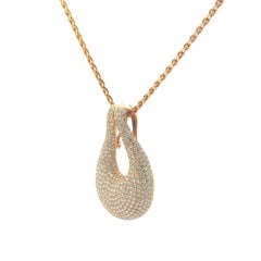Roman Malakov 7.96 Carats Total Round Brilliant Cut Diamond Rose Gold Pendant