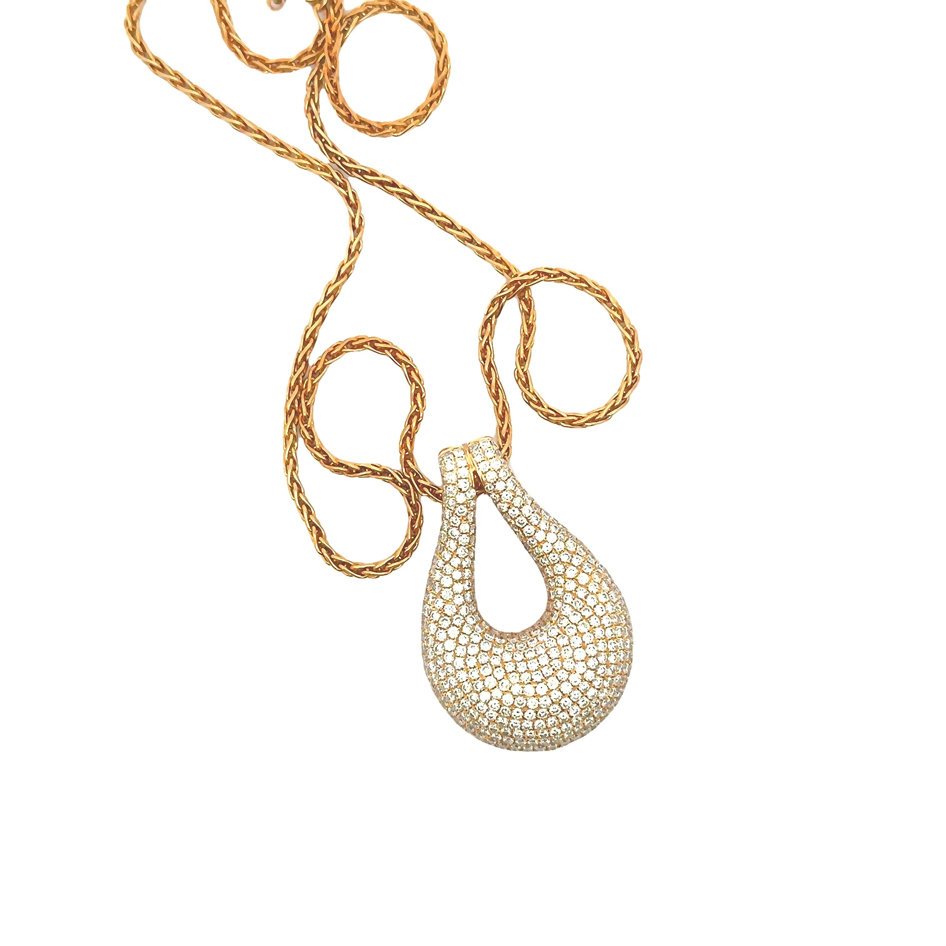 Contemporain Roman Malakov Diamonds Pendentif en or rose 7,96 carats Total diamant rond taille brillant en vente