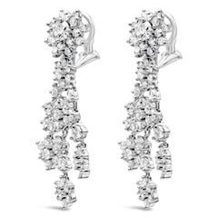 Roman Malakov 7.98 Carats Total Mixed-Shape Diamonds Chandelier Dangle Earrings