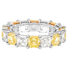 Roman Malakov, 8 Karat abwechselnd gelber und weißer Fancy-Diamant-Eternity-Ring