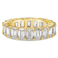 Roman Malakov 8.03 Carats Total Emerald Cut Diamond Eternity Wedding Band