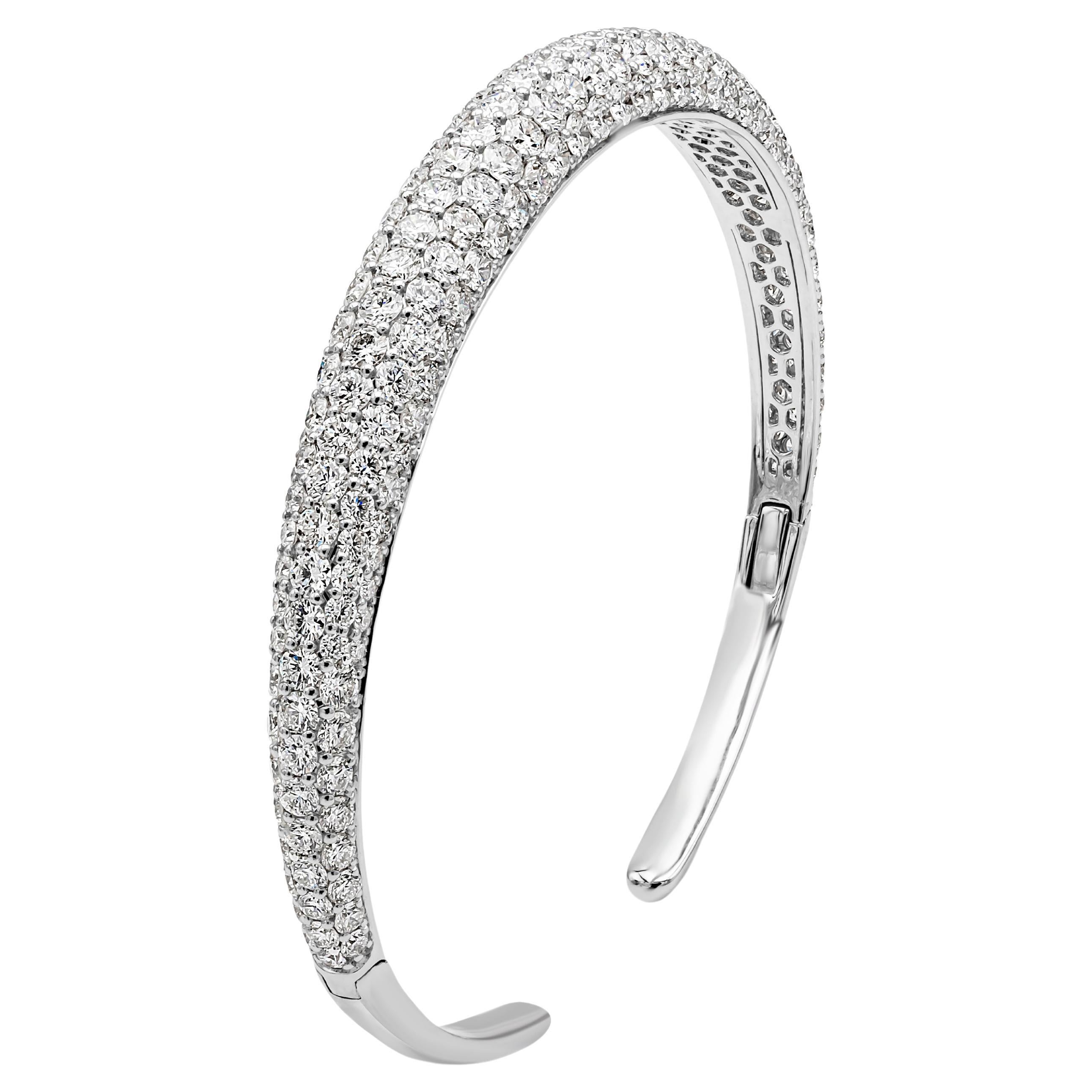 Taglio rotondo Roman Malakov Diamonds, bracciale con diamanti rotondi taglio brillante da 8,05 carati in vendita