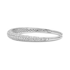 Roman Malakov 8.05 Carat Round Brilliant Cut Diamond Cuff Bangle Bracelet