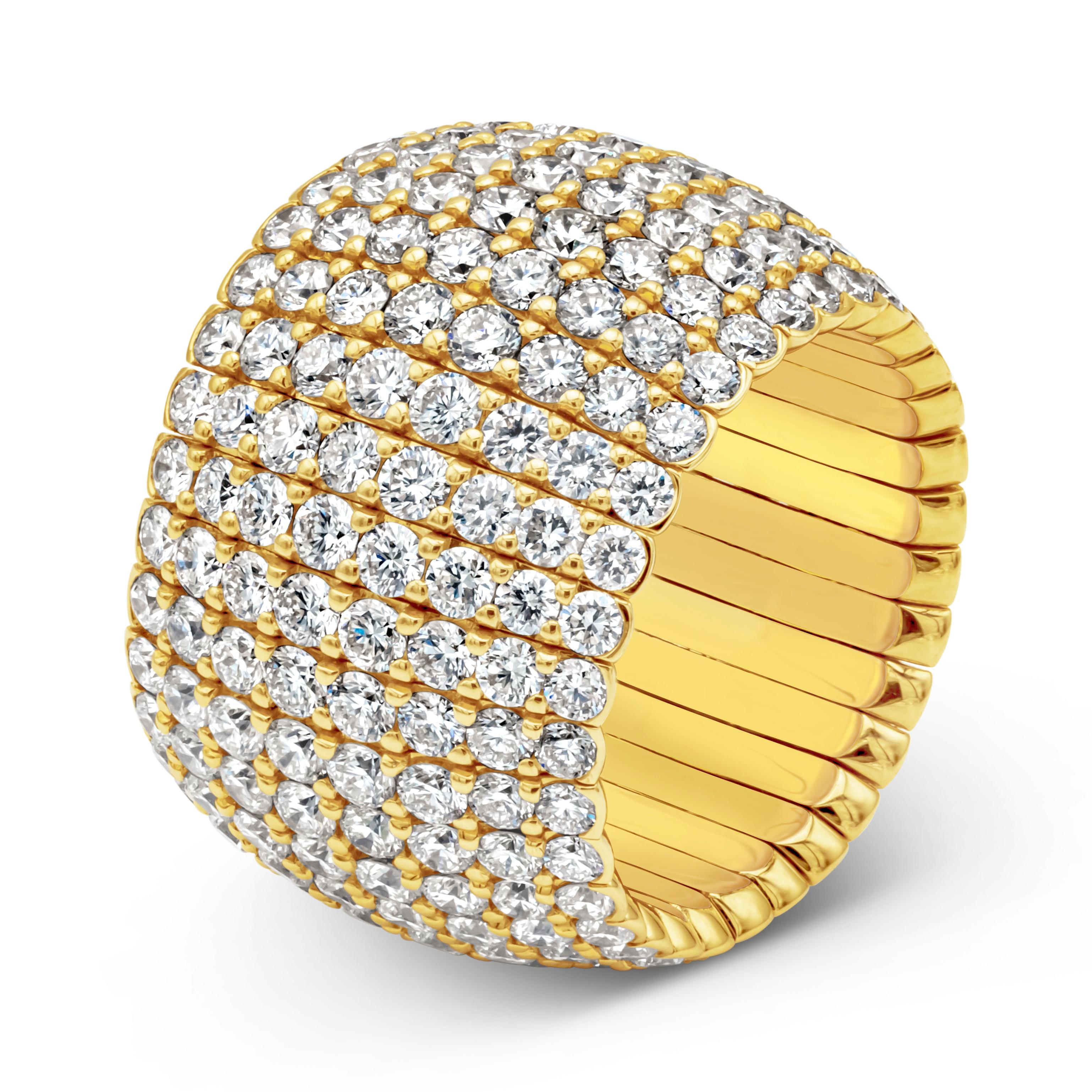 Roman Malakov Flexibler Pavé-Mode-Ring mit 8,11 Karat Diamant im Rundschliff (Zeitgenössisch) im Angebot