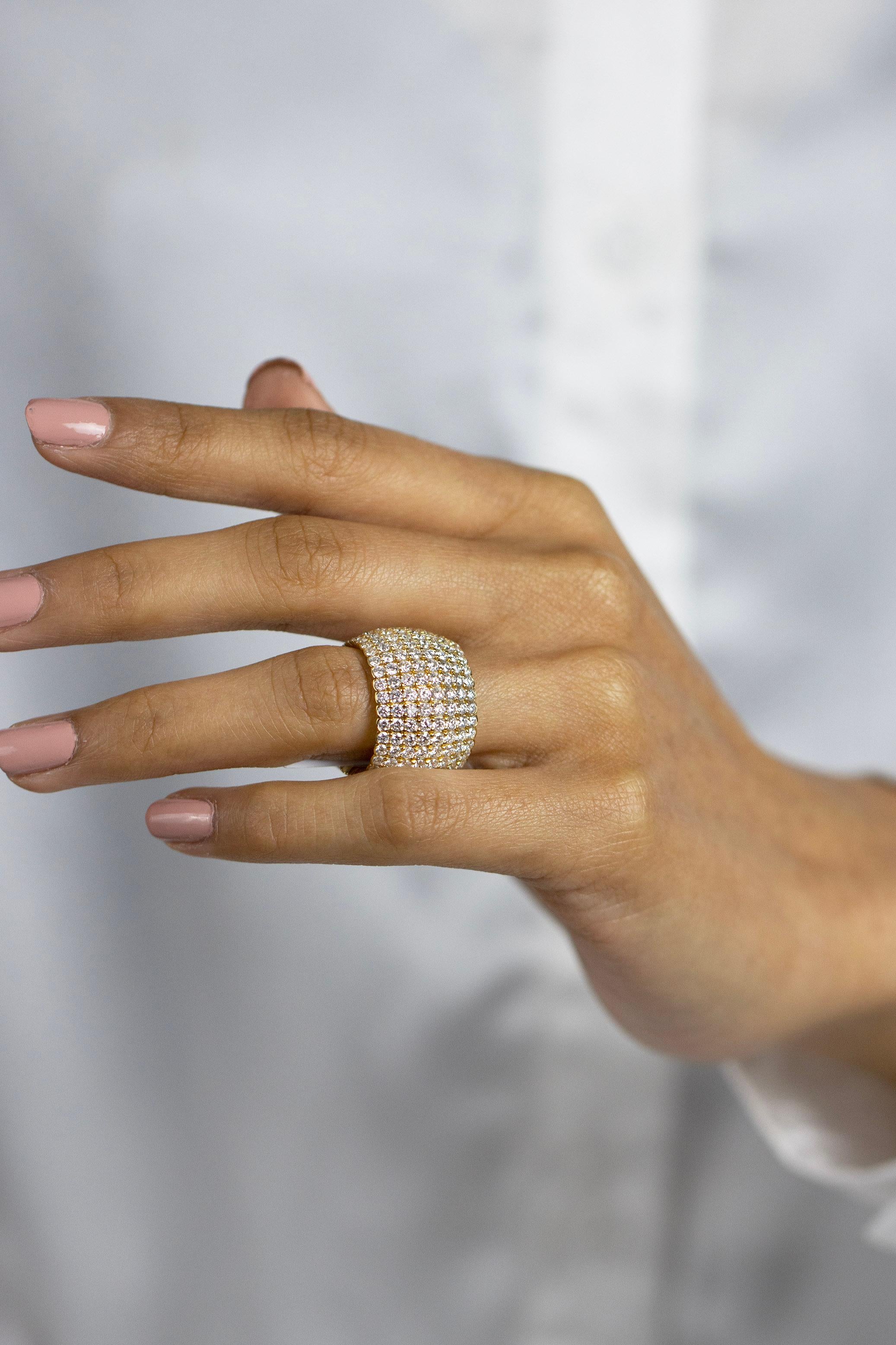 Roman Malakov Flexibler Pavé-Mode-Ring mit 8,11 Karat Diamant im Rundschliff Damen im Angebot