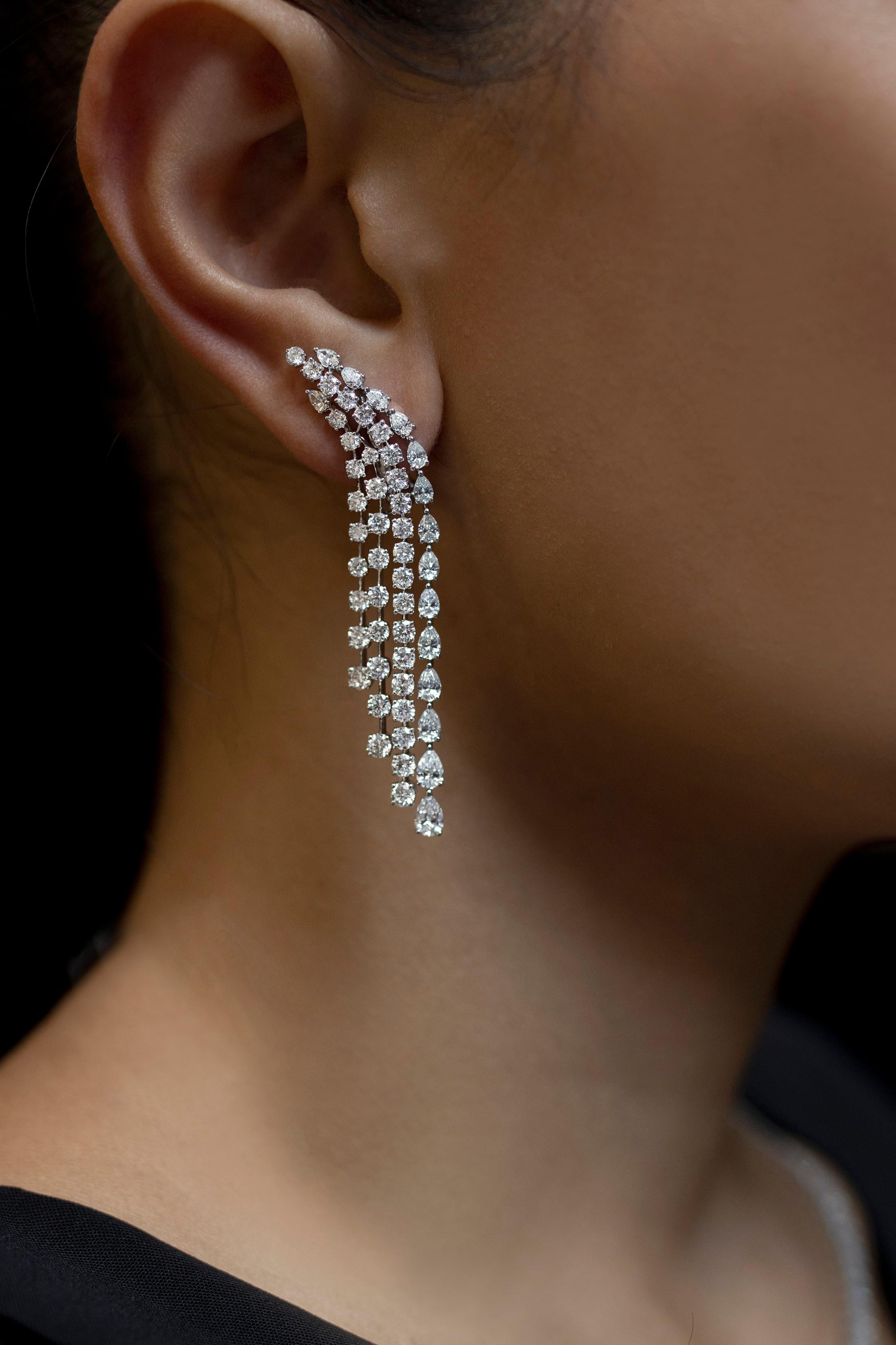 diamond strand earrings