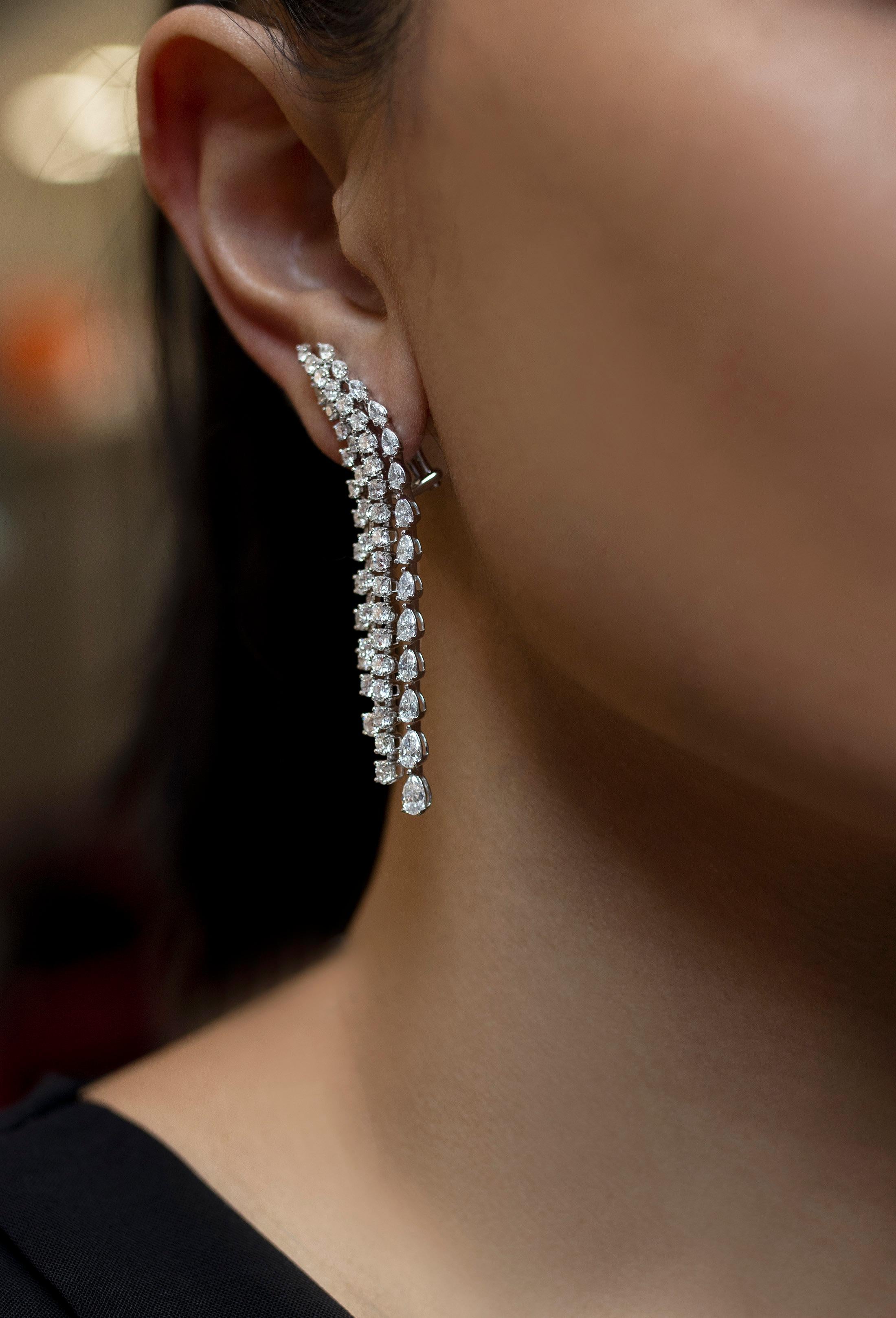 waterfall diamond earrings