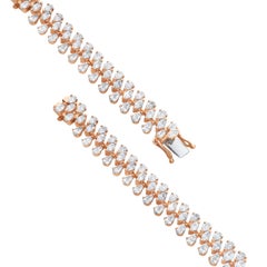 Roman Malakov 8.20 Carats Marquise & Pear Shape Diamond Fashion Bracelet