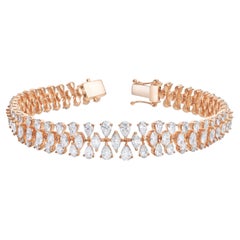 Roman Malakov Diamonds 8.20 Carats Marquise & Pear Shape Fashion Bracelet
