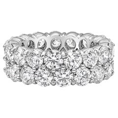 Roman Malakov 8.39 Carats Total Round Diamond Double Row Eternity Wedding Band