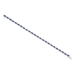 Roman Malakov 8.51 Carats Total Oval Cut Sapphire & Diamond Tennis Bracelet
