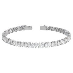 Roman Malakov 8.54 Carats Total Alternating Pear-Shaped Diamond Tennis Bracelet
