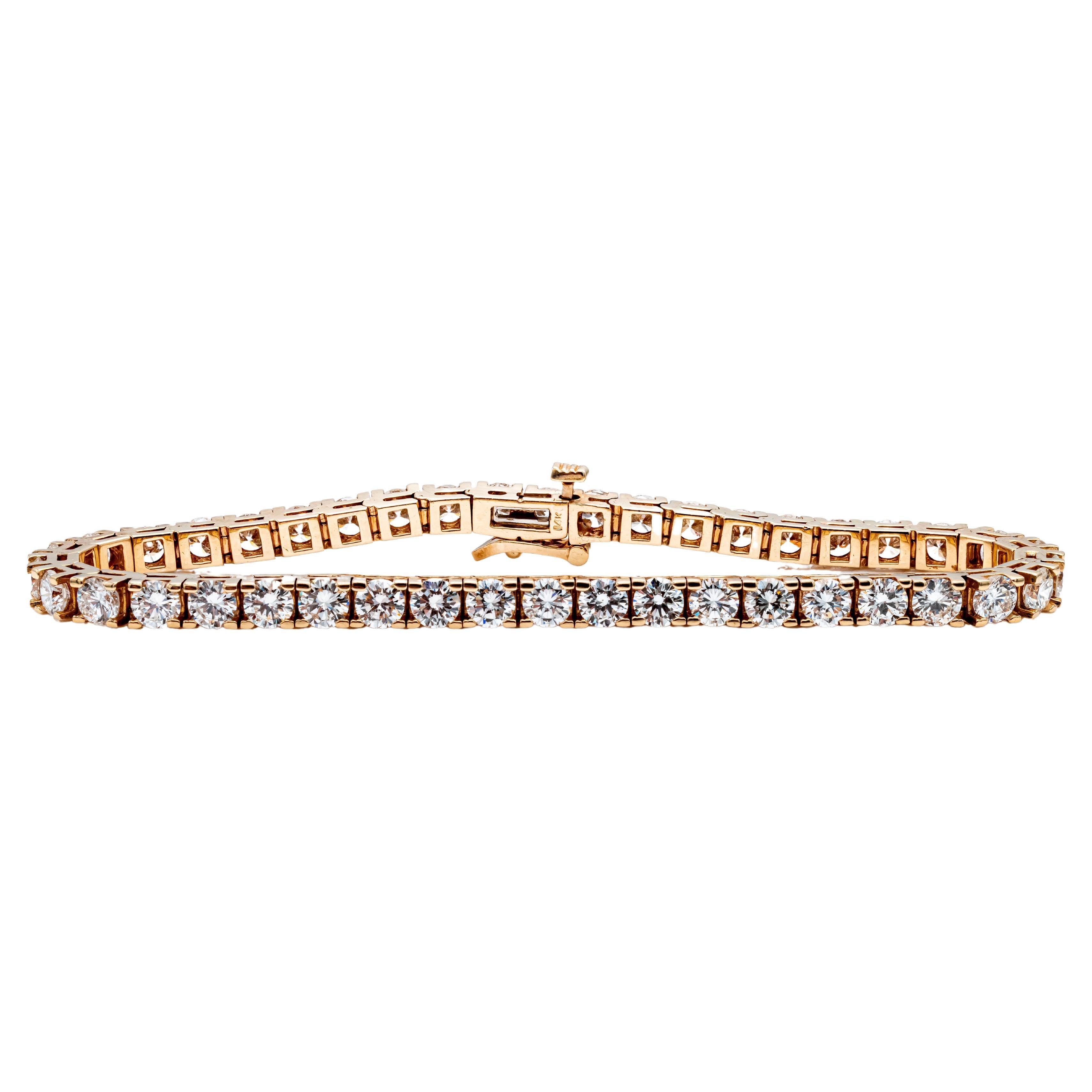 Roman Malakov 8.68 Carat Total Round Brilliant Cut Diamond Tennis Bracelet