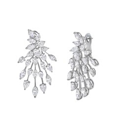Roman Malakov Diamonds Orecchini a stella con diamanti a forma multipla da 8,85 carati in oro bianco