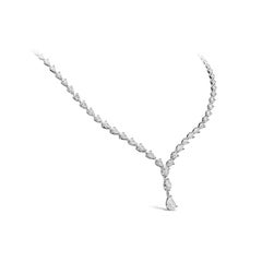 Roman Malakov Diamonds Collana con diamanti a forma di pera da 8.94 carati totali in oro bianco