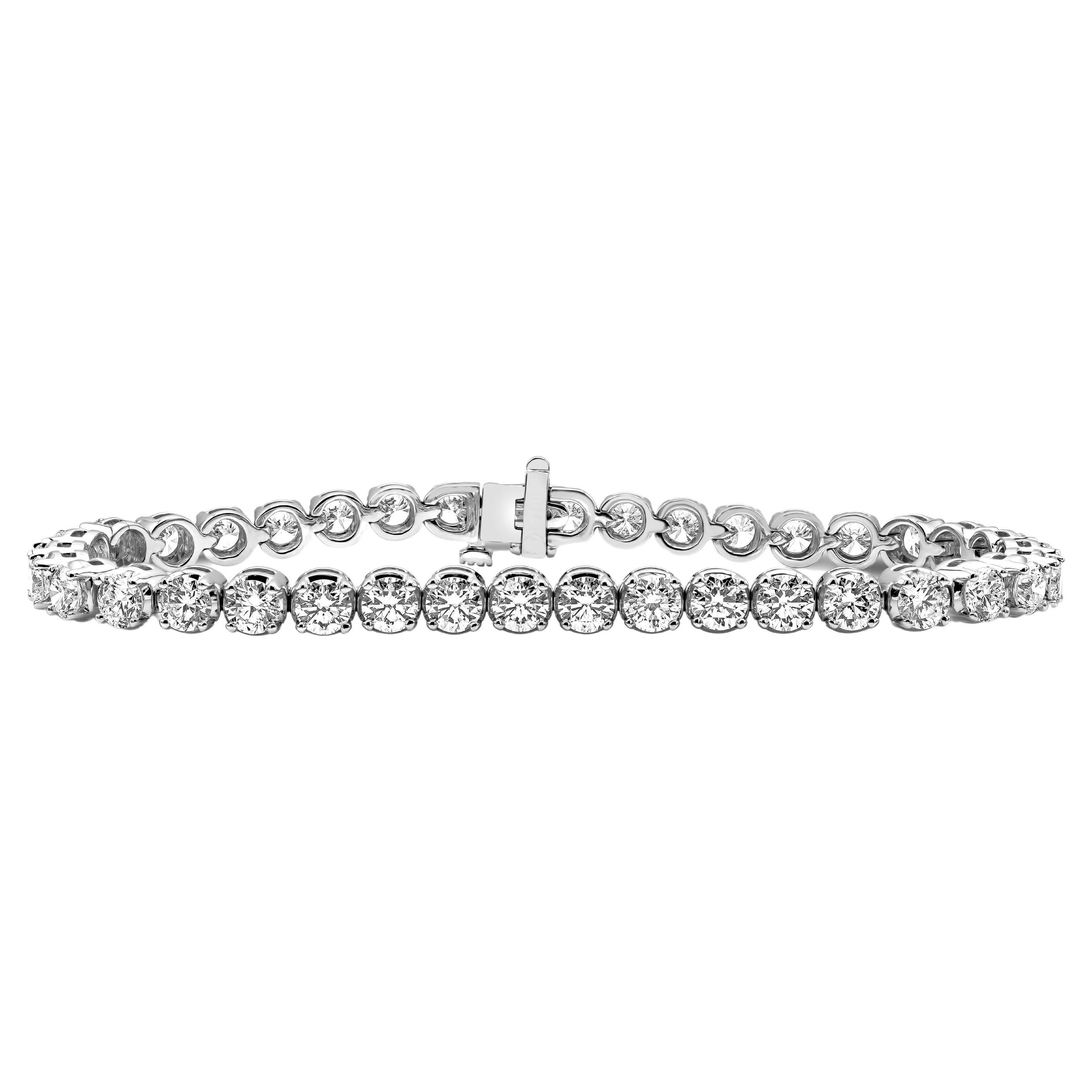 Roman Malakov Diamonds Bracciale da tennis con diamanti rotondi taglio brillante da 9,09 carati totali