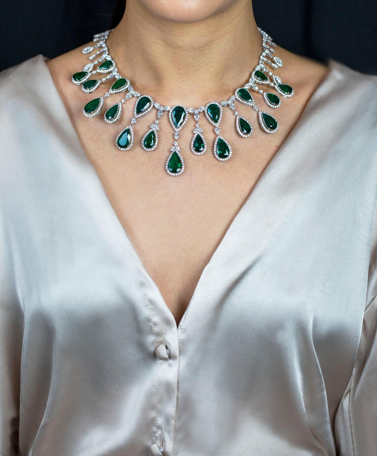 Magicien Oracle diamond and Colombian emerald necklace, Cartier