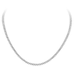 Roman Malakov, 9.65 Carat Round Diamond Three-Prong Tennis Necklace