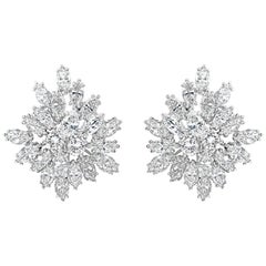 Roman Malakov Starburst-Ohrringe aus Platin mit 9,73 Karat Diamanten im gemischten Schliff