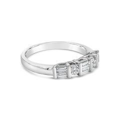 Roman Malakov 0.52 Carats Total Baguette & Round Diamond Five-Stone Wedding Band