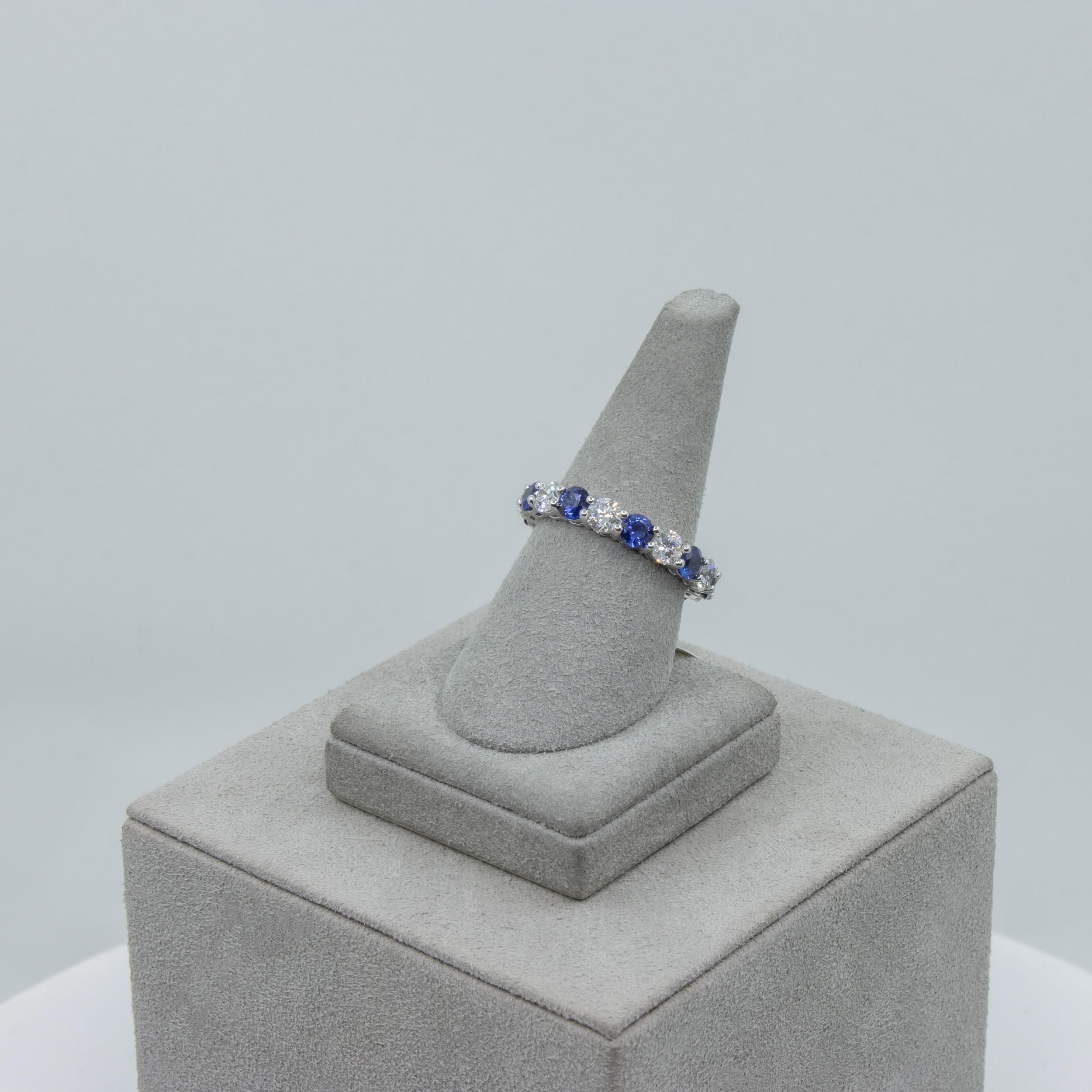 Roman Malakov 4.19 Eternity-Ehering mit abwechselnd blauem Saphir und Diamant 1